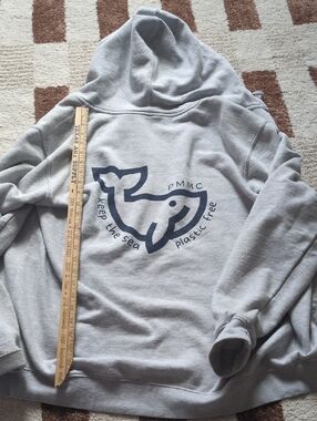 Keep The Sea Plastic Free Gray Graphic Hoodie